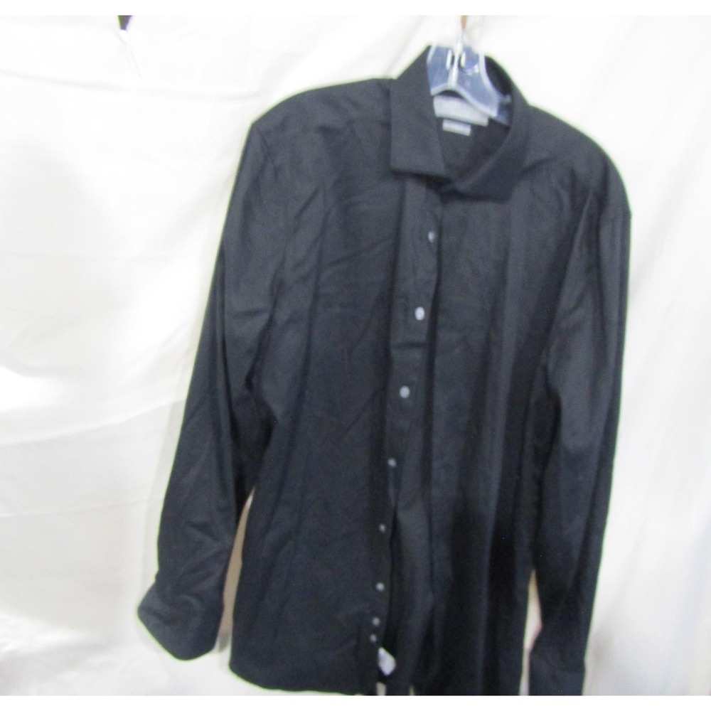 Perry Ellis Men's Black Dress Shirt SZ 16 1/2 34/35